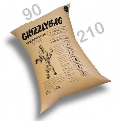 GrizzlyBag® Stausack 1-PLY Kraftpapier Schnellbefüllung - 90 x 210